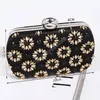 Satin Beading Party Evening Bags Diamonds Small Day Clutch Metal Luxury Ladies Bridal Wedding Handbags