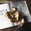 Ermakova 27 cm öpüşme Çift İnsan Yüz Heykel Reçine Maske Heykeli Masaüstü Süs Ev Dekor, Düğün Hediyeleri 210811