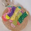 Frühling neue süße Kinder kleine Blumensocken Kinder karierte Prinzessin lange Socken Elemente Mode Ins Kniestrümpfe Kinderstrümpfe