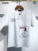 Herr mode t shirt designer män svart vit kortärmad damer casual lös rund nacke bomullskläder t-shirt 6 stilar275g