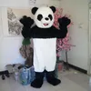 Alta QualityLue Giant Panda Mascot Traje Halloween Christmas Festa de Desenhos Animados Personagens de Desenhos Animados Roupa Terno Adulto Mulheres Vestido Carnaval Unisex Adultos