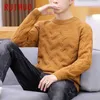 Ruihuo o-nacke solid stickad tröja män kläder hajuku tröja pullover män tröja mode mens kläder m-2xl höst 210929