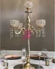 Home Dinner Table Decoration 5 Arms Crystal Candle Holder Wedding Candelabra Centerpiece Candlestick Lantern stand Birthday Party Decor Silver Gold color