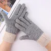 Winter warme Strickhandschuhe, Unisex, weich, verdickt, hochelastisch, bequem, einfarbig, 1 Paar warme Fleece-Handschuhe