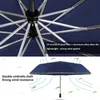 Paraguas grande doble automático de 120 CM para lluvia para mujer, 3 plegables, resistentes al viento, grandes para hombres, viajes familiares, coche de negocios s 210721