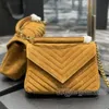 Designer Handväskor Brown Frosted Cowhide Chevron quiltade kuvertväska Topp 7A Kvalitetskropp Purses Women Luxury Chain Shoulder Bags