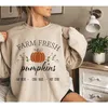 Fall Sweatshirt Farm Fresh Pumpkins Sweatshirt Unisex Ins Fashion Crewneck Shirt Par Halloween Klassisk Festival Topp 211104