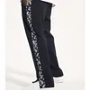 Side Striped Cashew Print Webbing Sweatpant High Street Hip Hop Mens Joggers Sweatpants Paisley Floral Patchwork Track Pants C0607