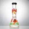 Glow In The Dark 11 pouces tube droit bécher en verre bong huile de champignon dab rigs 18mm conduites d'eau communes avec narguilés diffus en aval