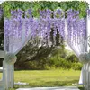 12 sztuk / Wisteria Fałszywy Silk Wieniec Arch Ślub DIY Rodzina Ogród Office Party Dekoracja Wisiorek ściana 220311