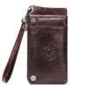 Men's Wallet Genuine Leather Clutch Walet Purse Long Wallets Zip Coin Purse
