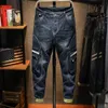 Мужские джинсы мужская мода -мода мужская джинсовая джинсовая одежда уличная одежда синие растяжки мешковаты
