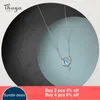 Thaya Real 925 Silver Neck45cm Crescent Necklace Pendant Zirconia Silver Light Blue Necklace For Women Elegant Fine Jewelry Gift Q0531