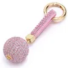 Pleine boule cristal porte-clés strass bracelet en cuir de haute qualité sac à main sac à main pendentif breloque porte-clés pour voiture porte-clés K399 H1126