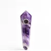 Drop Natural dream Amethyst Crystal Smoking Pipe + strainer quartz stone healing wand 210811
