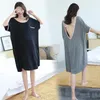 Kvinnors Sleepwear Homewear Summer Modal Nightdress Kortärmad Lösa Sexiga Kvinnor Nattklänning Sömnplattor Nightwear