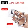 NXY Anal sex toys BDSM 29cm Stainless Steel Anal Plug Beads with Cock Ring Climax Butt Prostate Toys Dilator Male Punishing Gay Sex Toy 1123