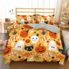 Sängkläder Set Halloween Cartoon Style Däcke Cover Set Pillowcase Single Double Full Queen King Bed Linne Set 23 Piece 10 Colors 210309