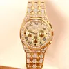 Mężczyźni zegarki najlepsze marka luksusowe mrożone zegarek zegarek złoty diamentowy zegarek dla mężczyzn Square Quartz Waterproof Wristwatch Relogio Masculino T200113