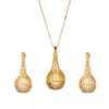 Earrings & Necklace Ethiopian Women Wedding Gold Hollow Water Bottle Pendants Stud African Eritrea Habesha Jewelry Sets