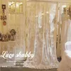 Fransız Rokoko Vintage Garland İşlemeli Perdeler Beyaz Sheer Perde Pencere Oturma Odası Için Vual Perde Ruffled Warp 210712