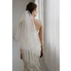 Véus nupciais moda véu de casamento tule branco marfim dois camadas noiva acessórios velo novia mulheres curtas com pente