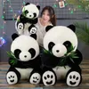 Simulação fofa animal animal panda pluxus brinquedo gigante macio abraço de urso boneca nacional tesouro para crianças decoração de presente 35 polegadas 90cm dy5094777723148