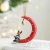 Christmas Decorations Tree Decoration Pendant Creative Iron Resin Santa Claus Snowman Elk Moon Ornament Holiday Gift