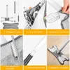 X-type Microfiber vloer Mop Doek Vervangbare Hand Gratis Cleaner Wash Platte Huis Schoonmaken Tool Handleiding Extrusie Lazy 210805