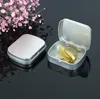 Wholesale Small Size Hinge Tin Box Square Silver Gift Box Sealing Plain Tin Boxes