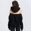 Twotwinstyle moda fermuarlı seksi hoodies üstleri kadın uzun kollu rahat sweatshirt kadınlar sonbahar kış büyük boyutları 201203