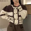 WERUERUYU tricoté pull court pour femmes vêtements automne chandails veste laine mignon Vintage 210608