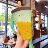 Plastic Water Bottle Watermelon Orange Ice Cream Water Bottles with Straw Portable Popsicle Cup for Kids Girls