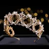 Haarspangen Haarspangen Wunderschöner Kristall Brautkrone Kopfschmuck Prinzessin Strass Blume Perlen Tiaras Braut Diadem Abschlussball Hochzeit Schmuck Pa