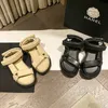 Meotina Sandals Shoes Women Wedges Med Heel Sandals Round Toe Ladies Footwear Summer Beige Black Size 35-40 Fashion Shoes 210608
