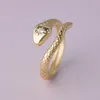 925 Sterling Zilver Verstelbare Snake Ring Meisje Vrouwen Zilver Goud Toon Dierring Fabriek Prijs RI2103051