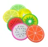 Fruit Silicone Coaster Mats Pattern Colorful Round Cup Cushion Holder Thick Drink Tableware Coasters Mug SN2742