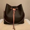 Kadın Lüks Tasarımcıları Çantalar 2021 Neonoe Omuz Deri Kova Çiçek Baskı Crossbody Çanta Çantası1851