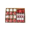 28 stks per doos kerstboom decoraties indoor decor kleurrijke geschilderde ballen ornamenten SF0099