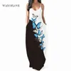 WAYOFLOVE Sexy Strap Dress Robe Casual Long Dresses Summer Sundresses Beach Party Dresses Maxi Dres 210602