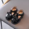 Girls Leather Shoes Kids Fashion Style Oxs Tstrap مع Bowknot Spring Autumn Childen Flats Soft 220615