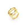 3 цвета высочайшего качества роскошных стилей женщин дизайнерская кольцо CZ камень из двух частей пару кольца титановая сталь дизайн B буква мода ювелирные изделия оптом