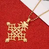 Ethiopian Trendy Gold Color Cross Pendant Necklaces For Women Men Cross Chain Charm Jewelry