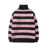 Men's Sweaters Stripe Sweater Men Pullover Autumn Winter Neutral Trend High Collar Casual Category Mens Clothing Time Limited