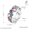 Wedding Rings Purple Crystal Zircon Morganite Simulated Aquamarine Garnet Peridot Ring Rose Gold Color Hollow Size 6 7 8