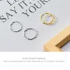 Gold Color Ripple Slim Pierścień Dla Kobiet 925 Sterling Silver Geometryczne Linia Finger Fine Fine biżuteria 210707