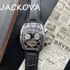 Orologio da uomo di lusso in pelle di forma ovale 2813 Movimento automatico Orologio da uomo a carica automatica Orologi meccanici Sport di moda Famosi orologi da polso di design