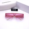 2021 new glasses modern retro large conjoined trend sunglasses ins wind street shooting model 1696 with box