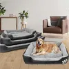 XXL Pet Dog Lit Canapé Doux Lavable Panier Automne Hiver Chaud Coussin En Peluche Lits Imperméables Pour Grand S 211021