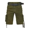 Letnie męskie Kombinezony Proste Duży Rozmiar Wash Back Casual Shorts Multi-Pocket Luźne Pięciopniowe spodnie 210714